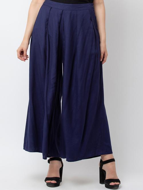high rise pleated flared palazzo - 16764400 -  Standard Image - 0