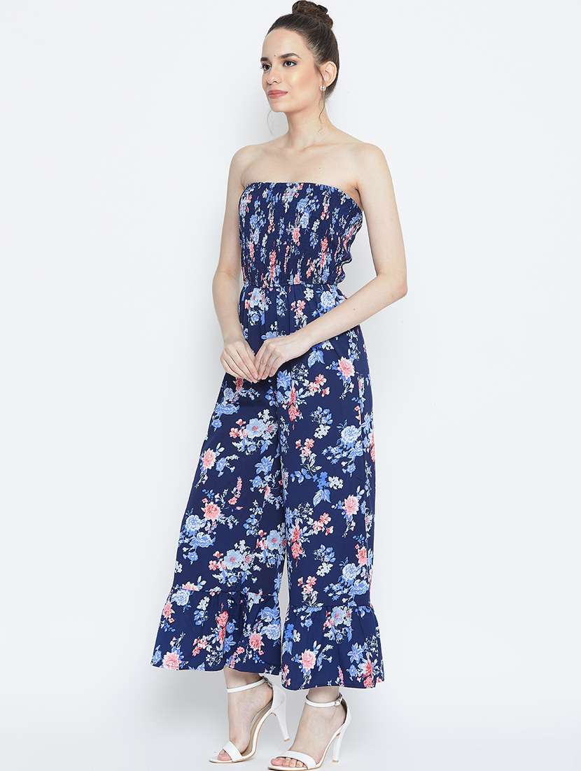 tube neck ruched floral jumpsuit - 16764733 -  Standard Image - 1