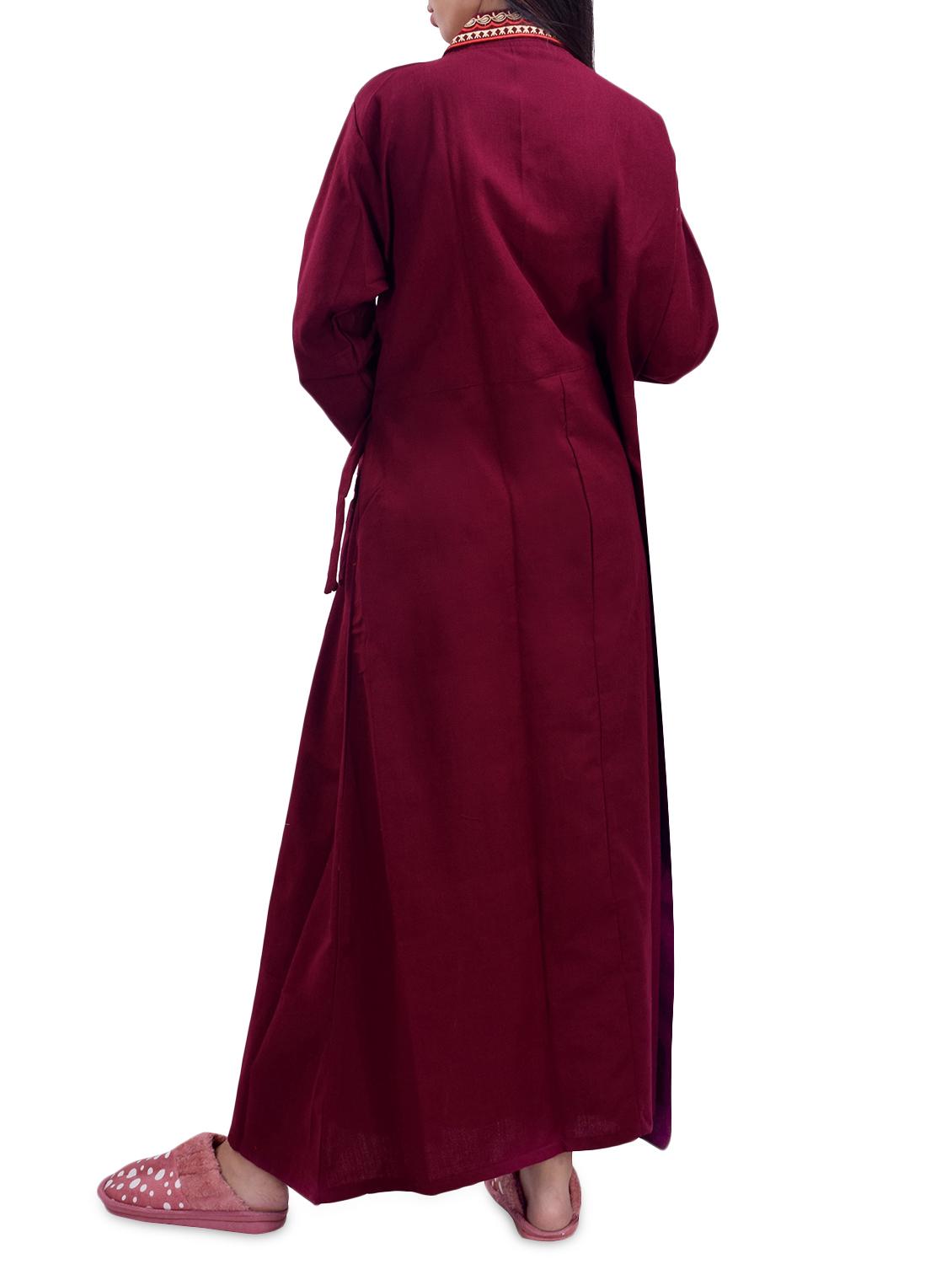overlap solid night gown - 16764954 - Standard Image - 1