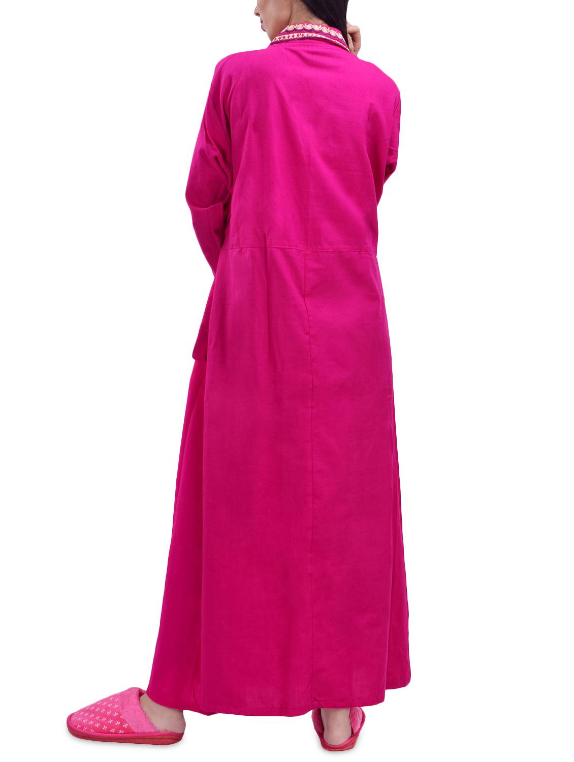 overlap solid night gown - 16764955 - Standard Image - 1