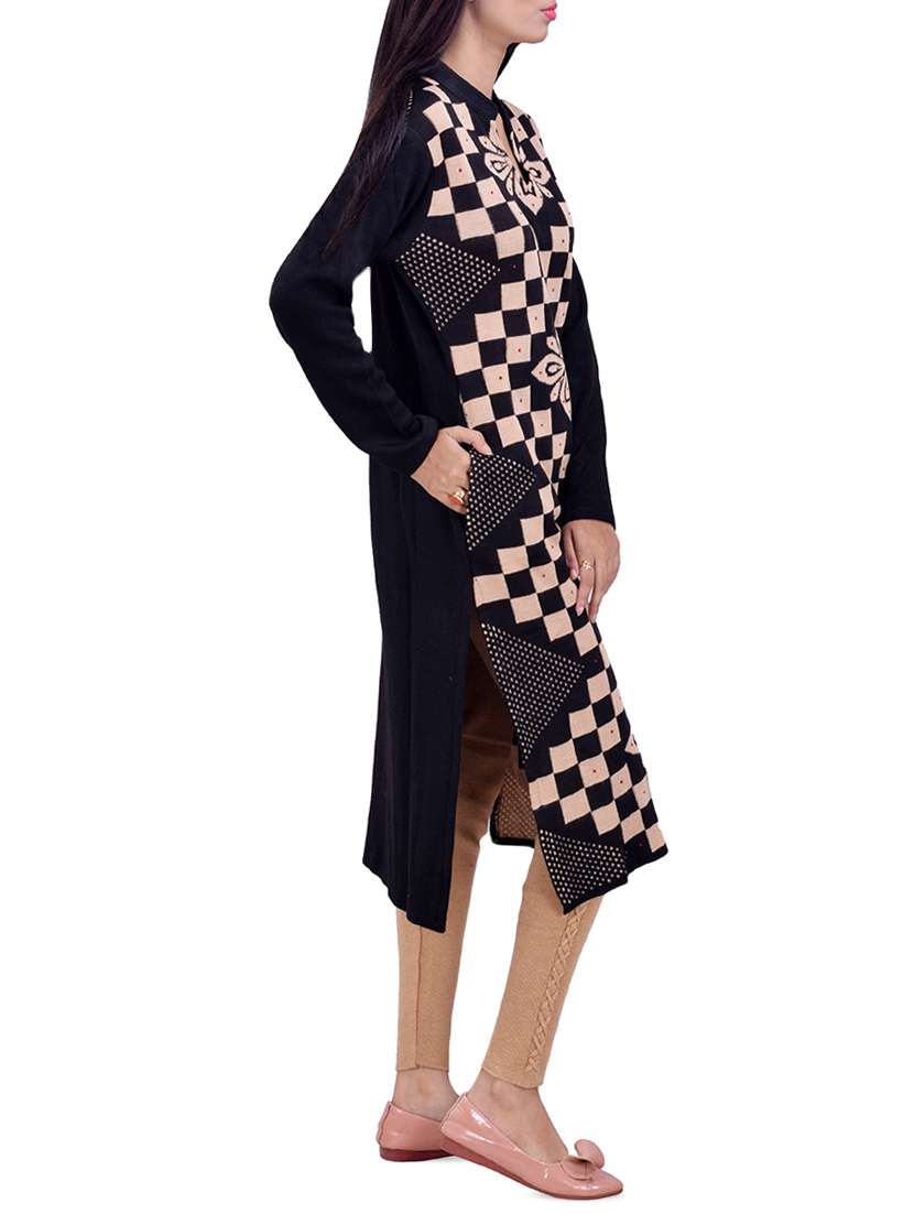 printed woolen kurta - 16764976 -  Standard Image - 1