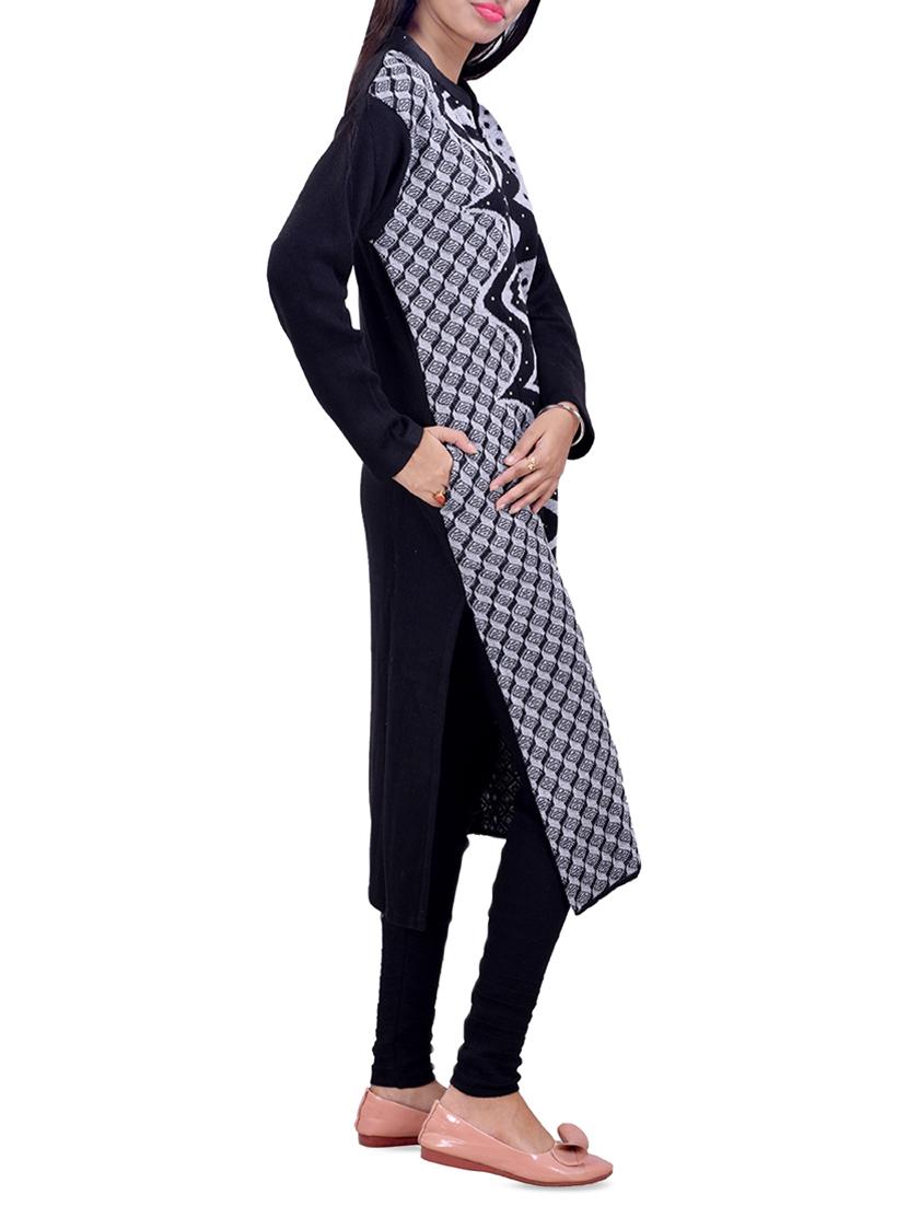 printed woolen kurta - 16764978 - Standard Image - 1