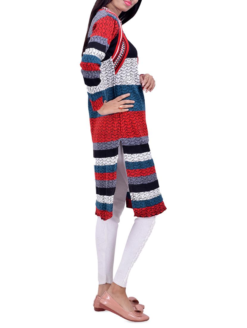 printed woolen kurta - 16764983 - Standard Image - 1