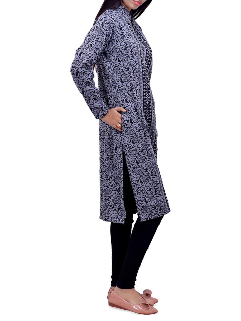 printed woolen kurta - 16764994 - Standard Image - 1