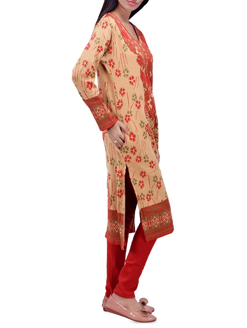 printed woolen kurta - 16764998 - Standard Image - 1