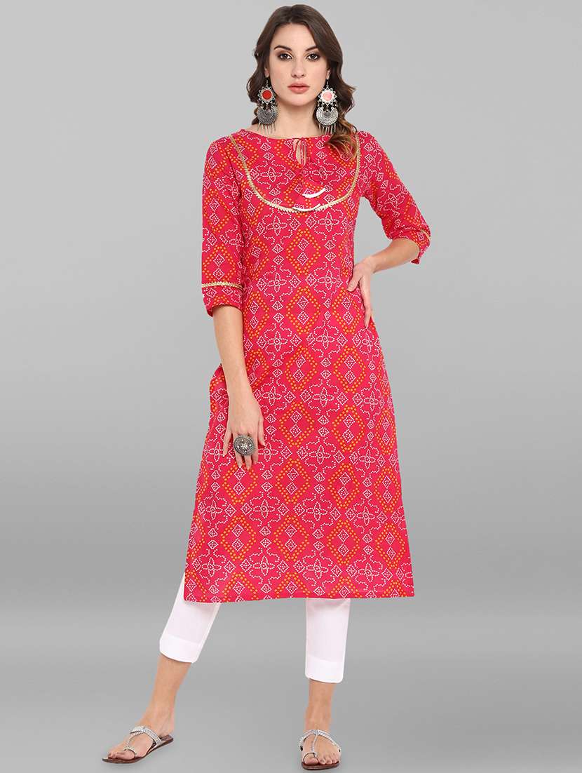bandhani kurta pant set