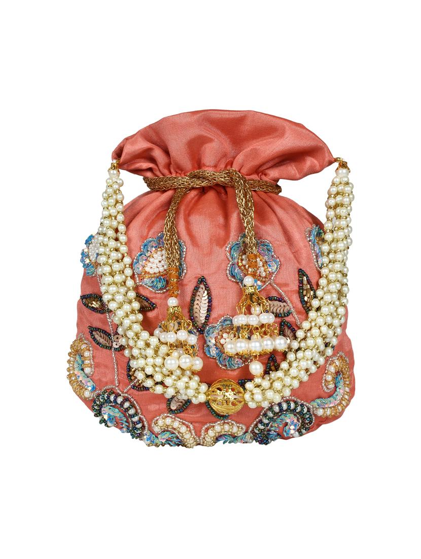 pink faux silk ethnic potli - 16765315 - Zoom Image - 0