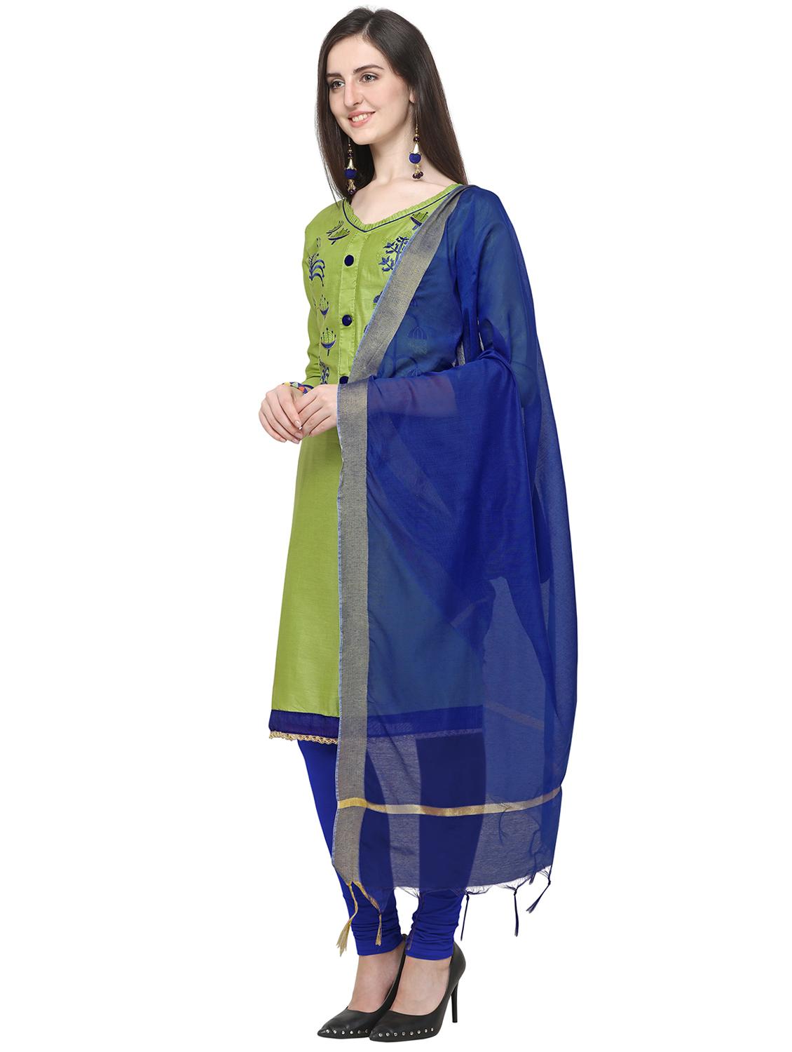 embroidered churidaar unstitched suit set - 16765651 - Standard Image - 1