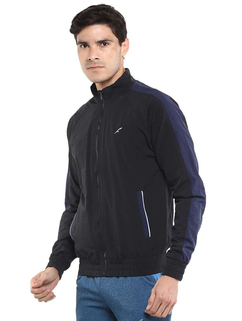 black solid casual jacket - 16765802 -  Standard Image - 1