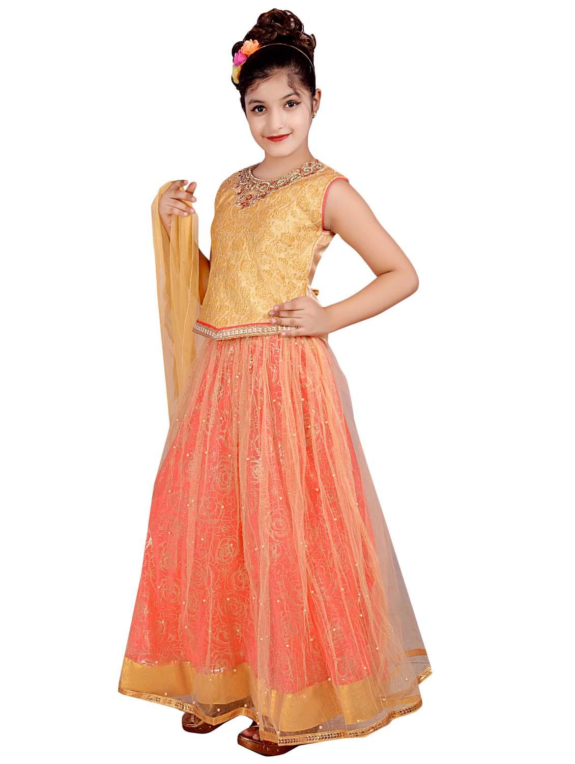 orange net lehenga choli - 16765914 - Standard Image - 1