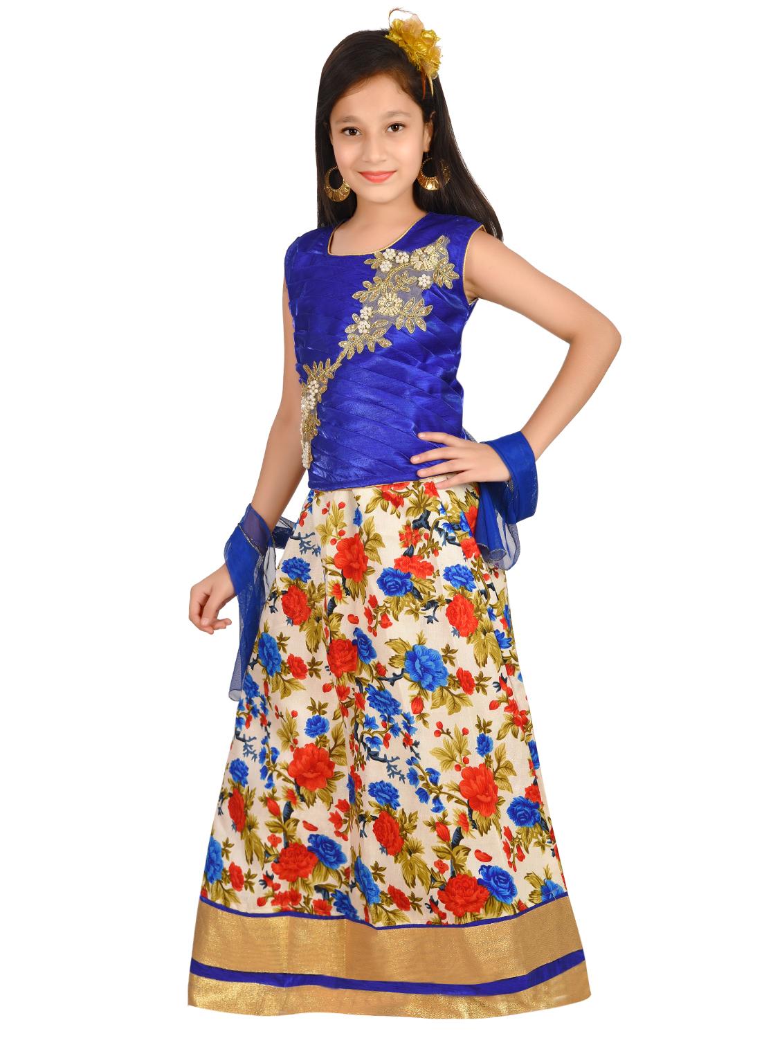 blue silk blend lehenga choli - 16765923 -  Standard Image - 1