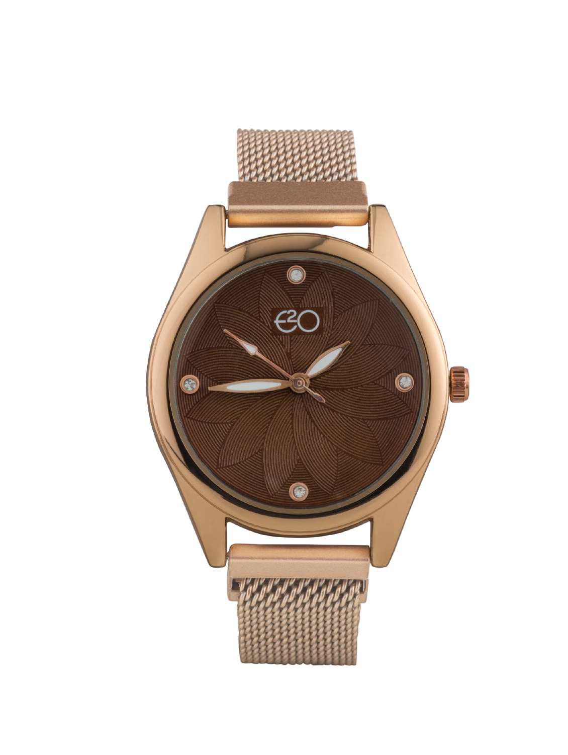 e2o khakhi detail design analouge women's watch