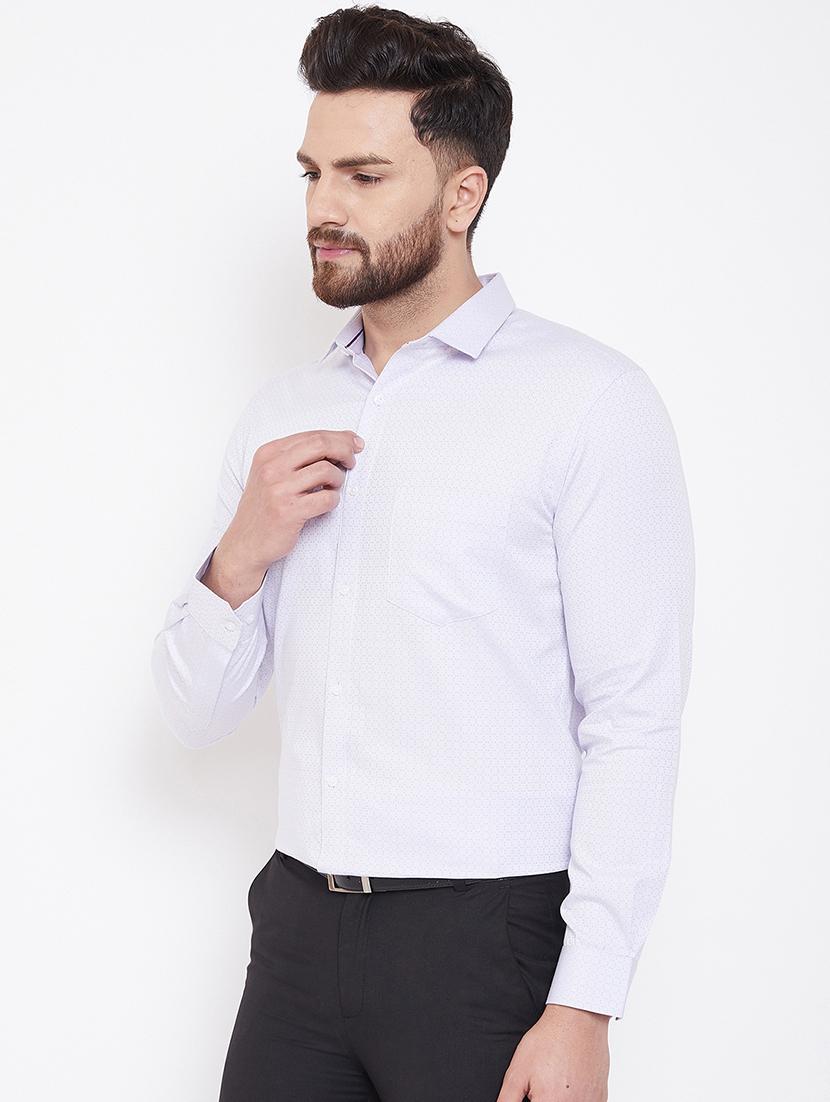 blue printed formal shirt - 16769289 - Standard Image - 1