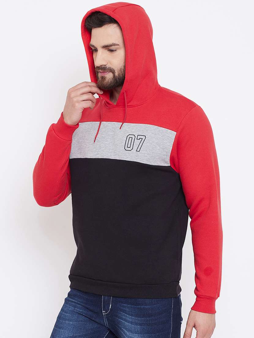 red color block sweatshirt - 16769312 -  Standard Image - 1