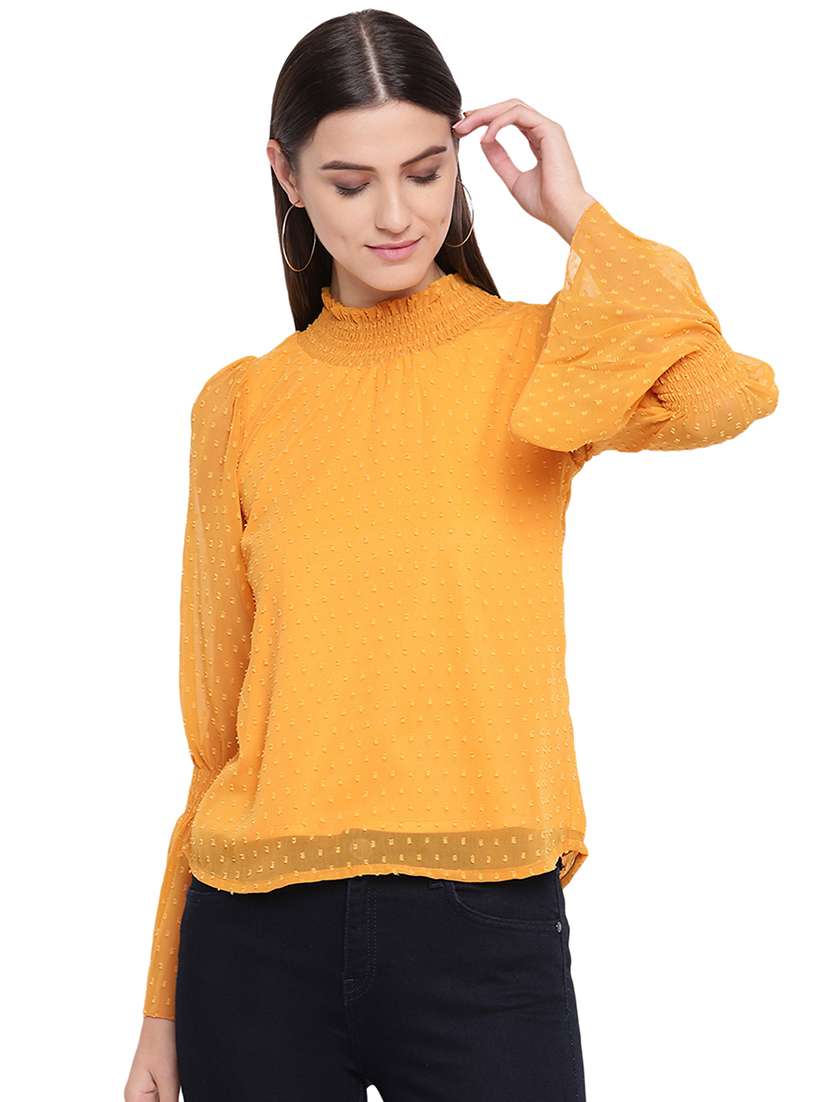 women's straight mock neck top