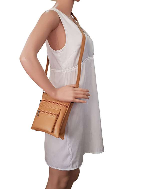 tan leatherette regular sling bag - 16769515 -  Standard Image - 4