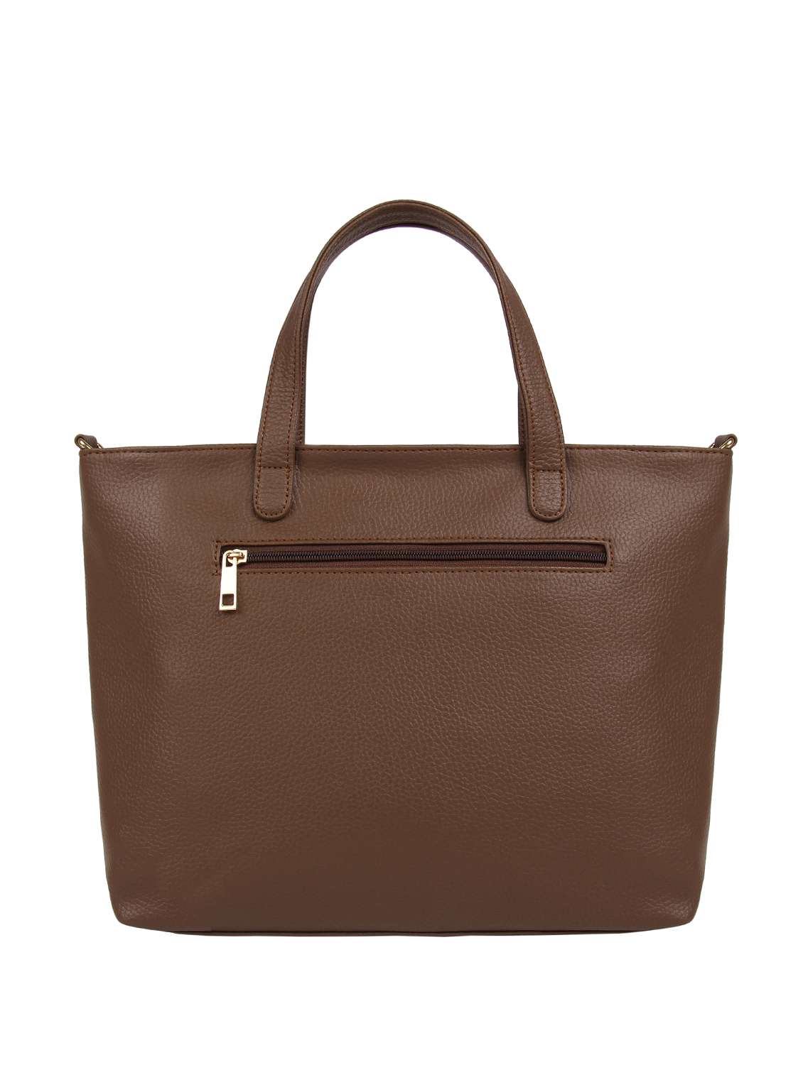 brown leatherette regular handbag - 16769591 - Standard Image - 1