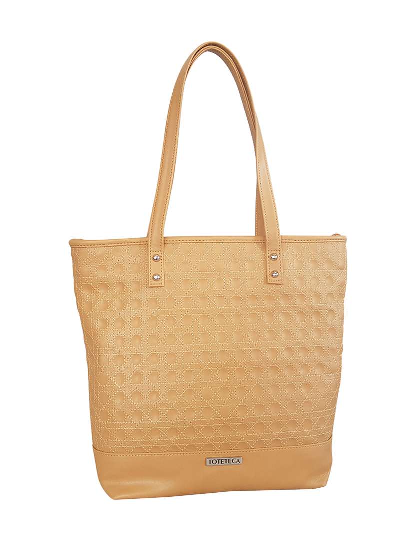tan leatherette (pu) handbag - 16769629 -  Standard Image - 4