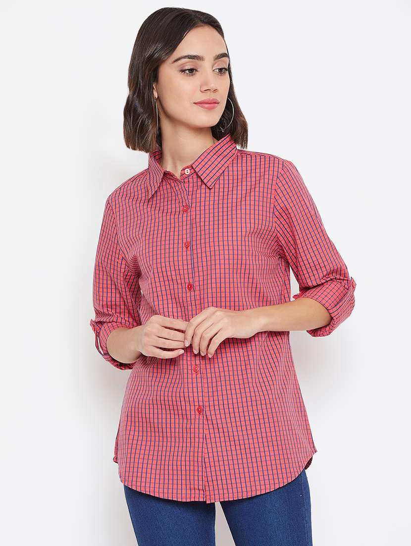 roll up sleeved striped shirt