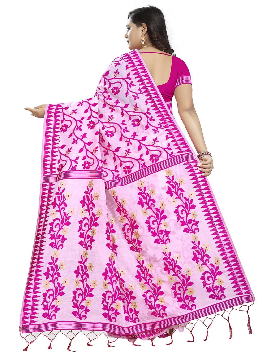 floral jamdani saree with blouse - 16770756 - Standard Image - 1