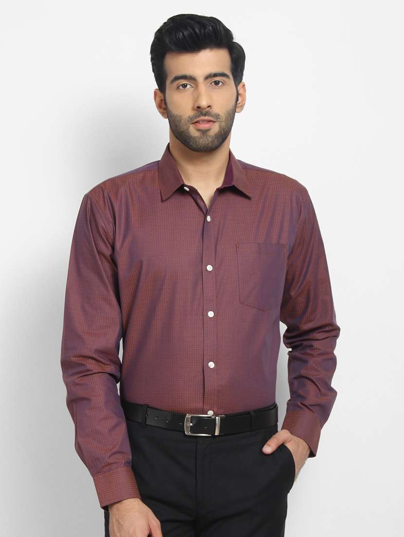 mens self design formal shirt