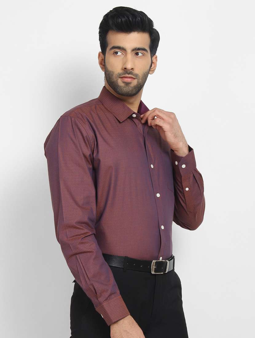 mens self design formal shirt - 16773404 -  Standard Image - 1