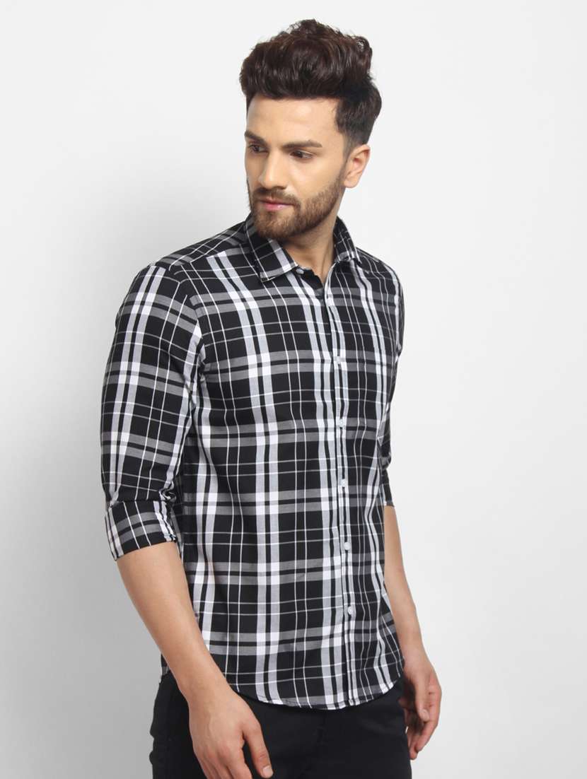 mens checks casual shirt - 16773418 - Standard Image - 1