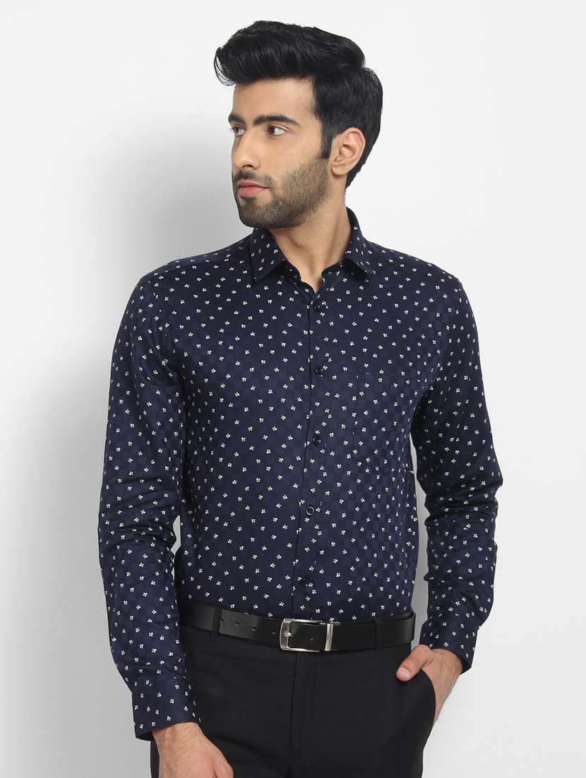 mens micro print formal shirt