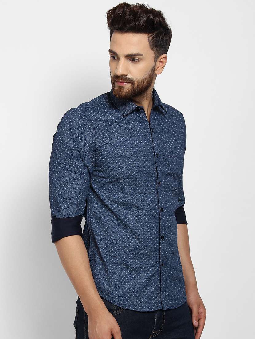 blue printed casual shirt - 16773434 -  Standard Image - 1