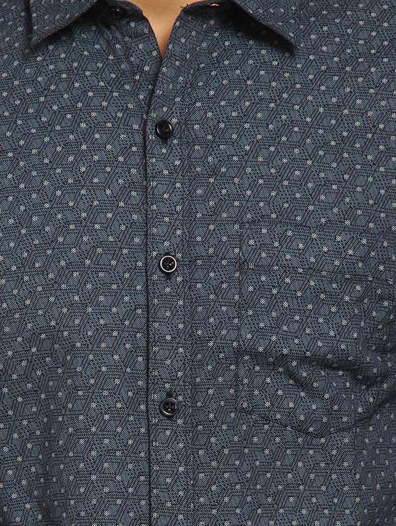 blue printed casual shirt - 16773434 -  Standard Image - 4