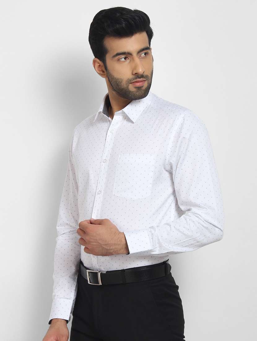 mens micro print formal shirt - 16773437 - Standard Image - 1
