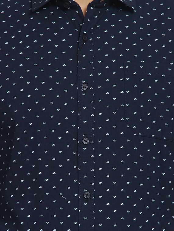 mens micro print formal shirt - 16773440 - Standard Image - 4