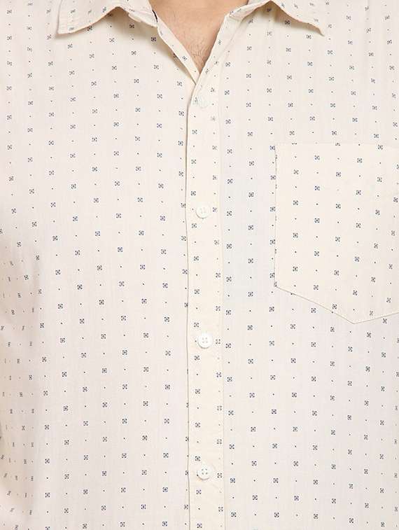 mens micro print formal shirt - 16773445 - Standard Image - 4