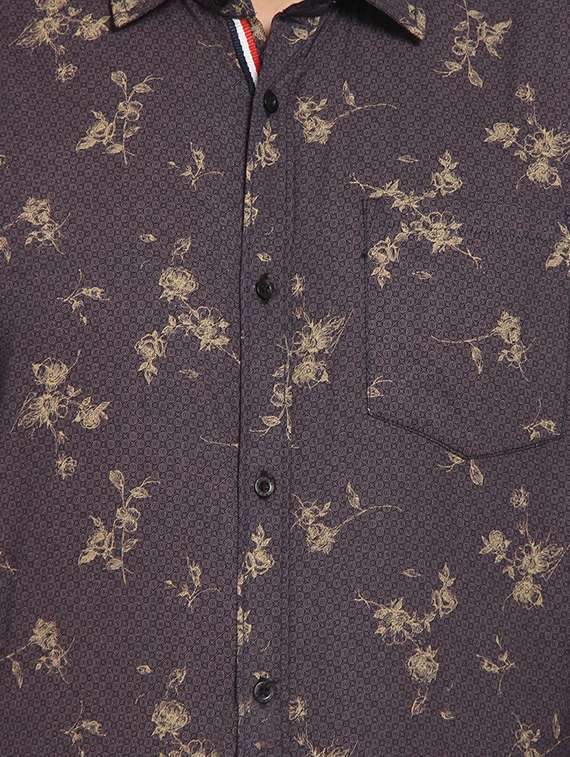 mens leaf print formal shirt - 16773457 - Standard Image - 4