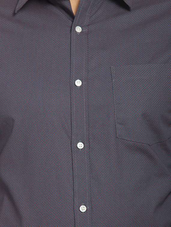 mens micro print formal shirt - 16773468 - Standard Image - 4