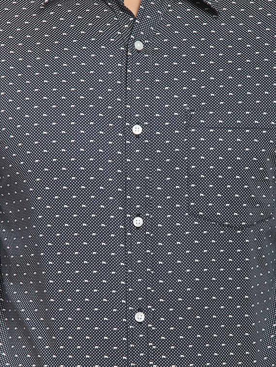 mens micro print formal shirt - 16773470 - Standard Image - 4