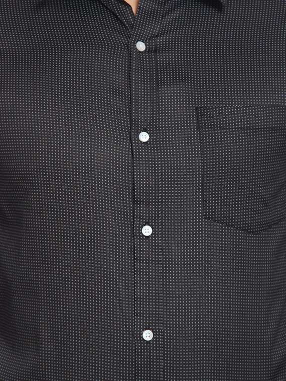 mens micro print formal shirt - 16773475 -  Standard Image - 4