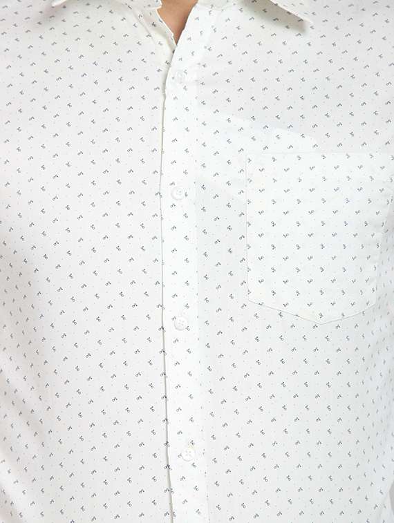 mens micro print formal shirt - 16773479 - Standard Image - 4