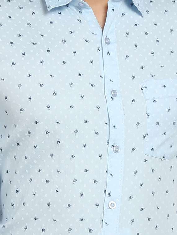 mens micro print formal shirt - 16773490 - Standard Image - 4