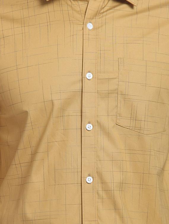 beige printed casual shirt - 16773502 - Standard Image - 4