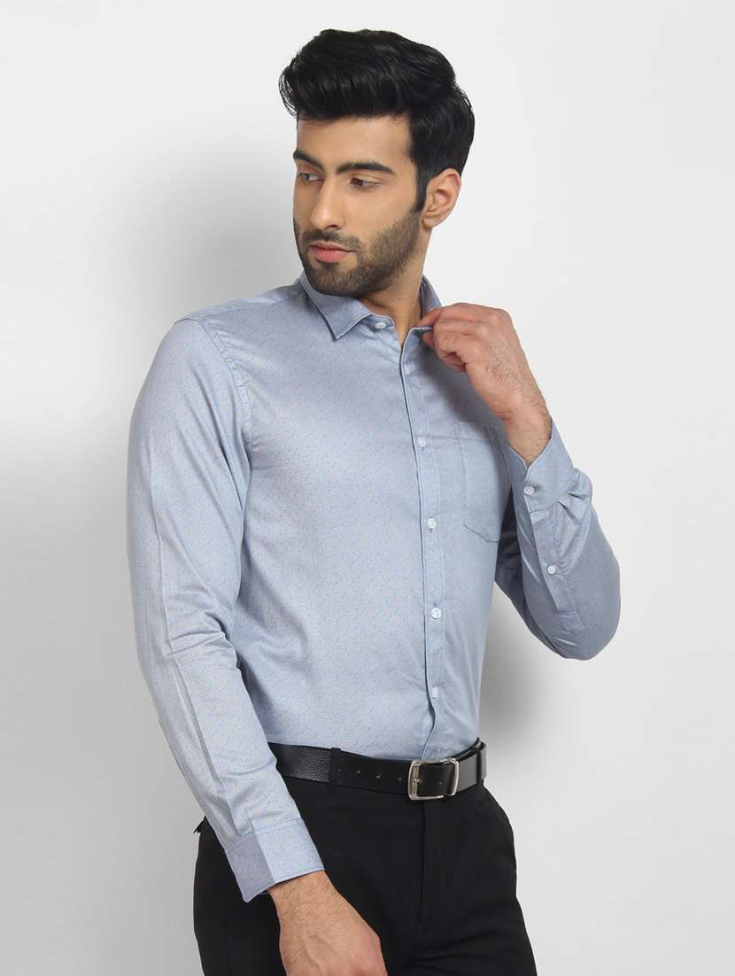 mens micro print formal shirt - 16773508 -  Standard Image - 1