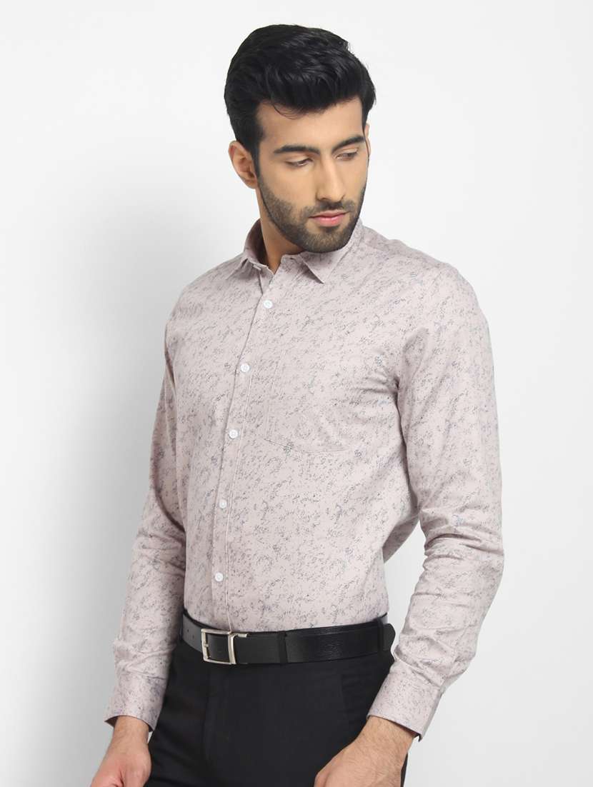 mens leaf print formal shirt - 16773513 - Standard Image - 1