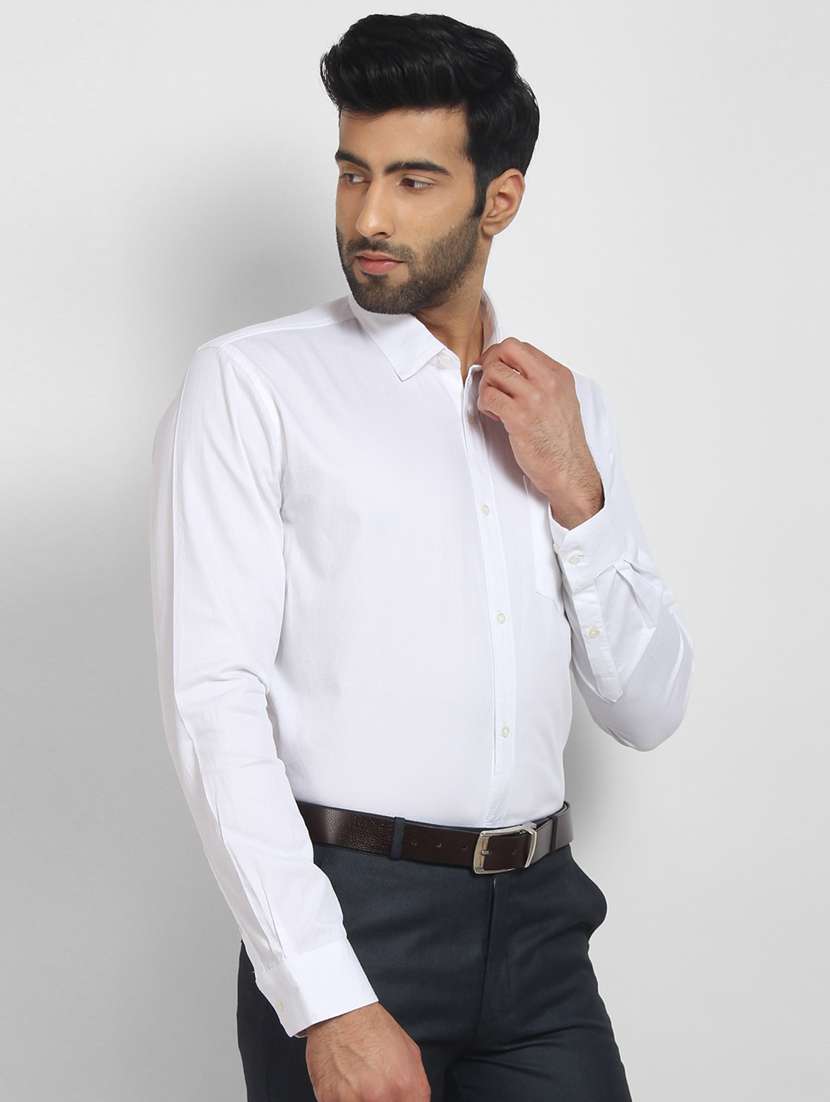 mens solids formal shirt - 16773649 - Standard Image - 1