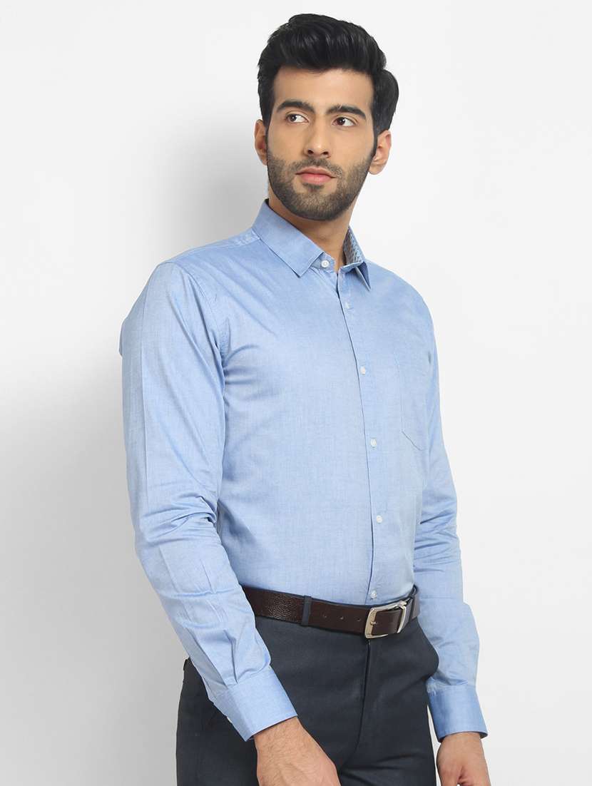 mens solids formal shirt - 16773651 - Standard Image - 1