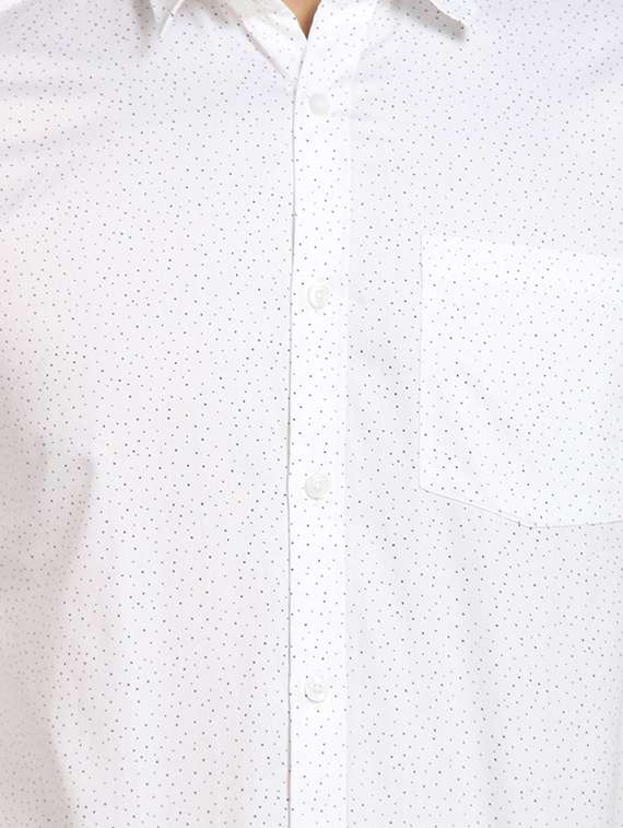 mens micro print formal shirt - 16773668 - Standard Image - 4