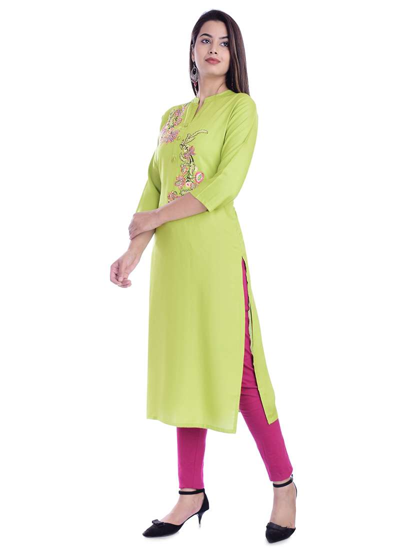 embroidered straight kurta - 16773731 -  Standard Image - 1