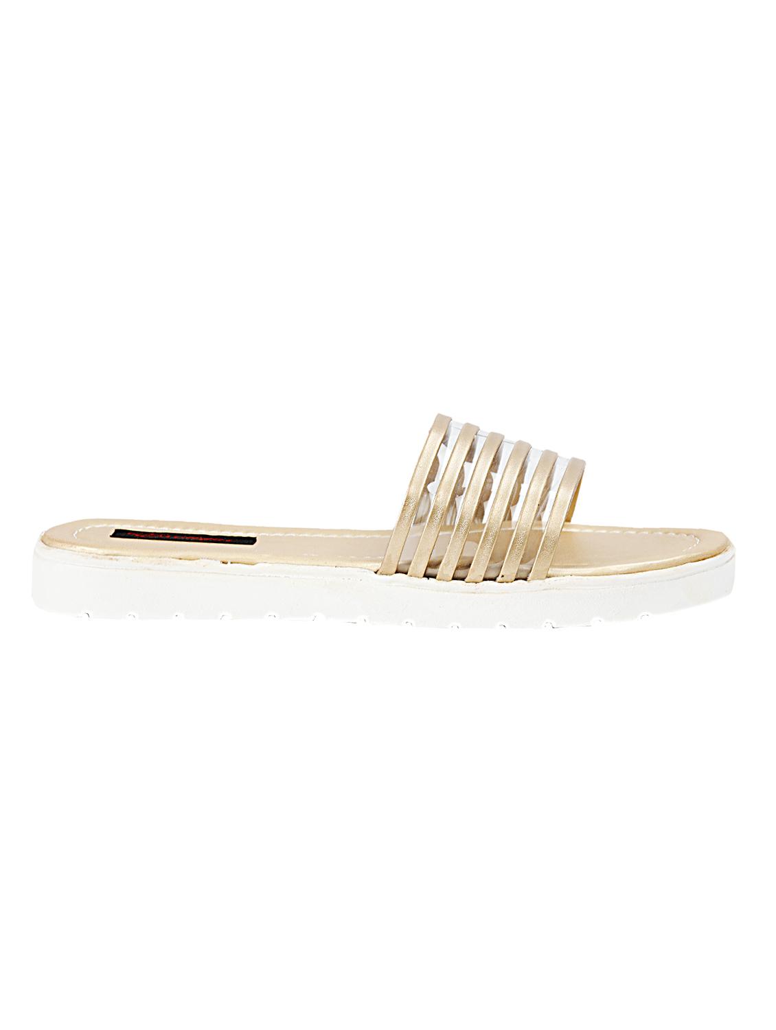 gold slip on sandals - 16774498 - Standard Image - 1