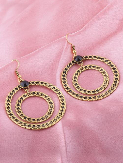 gold metal drop earring - 16774594 -  Standard Image - 0