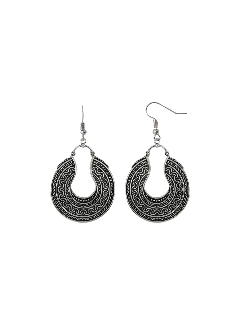 silver metal drop earring - 16774613 - Standard Image - 1