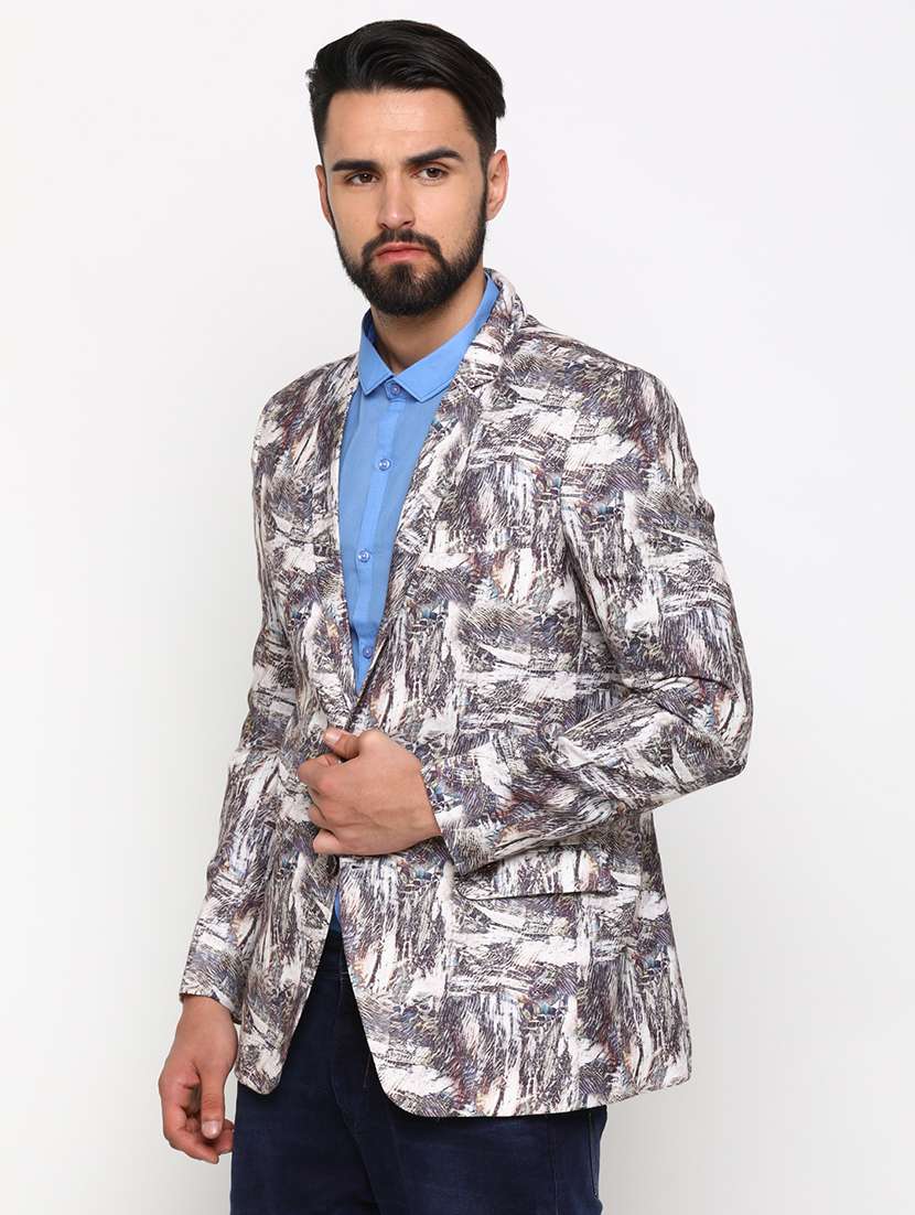 multi colored printed single breasted casual blazer - 16774677 -  Standard Image - 1